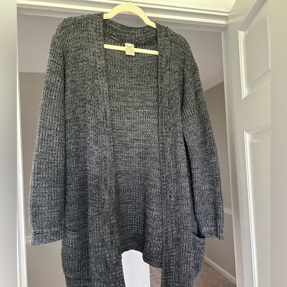 2x Grey Black Knit Standard Length Cardigan